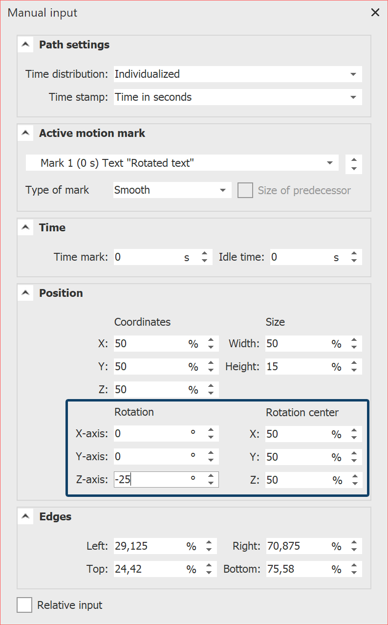 Manual input