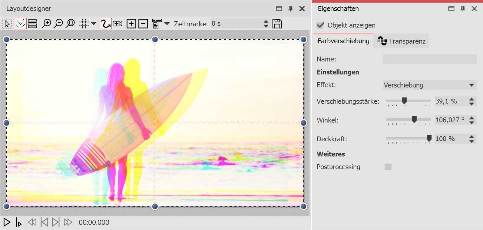 Color shift settings