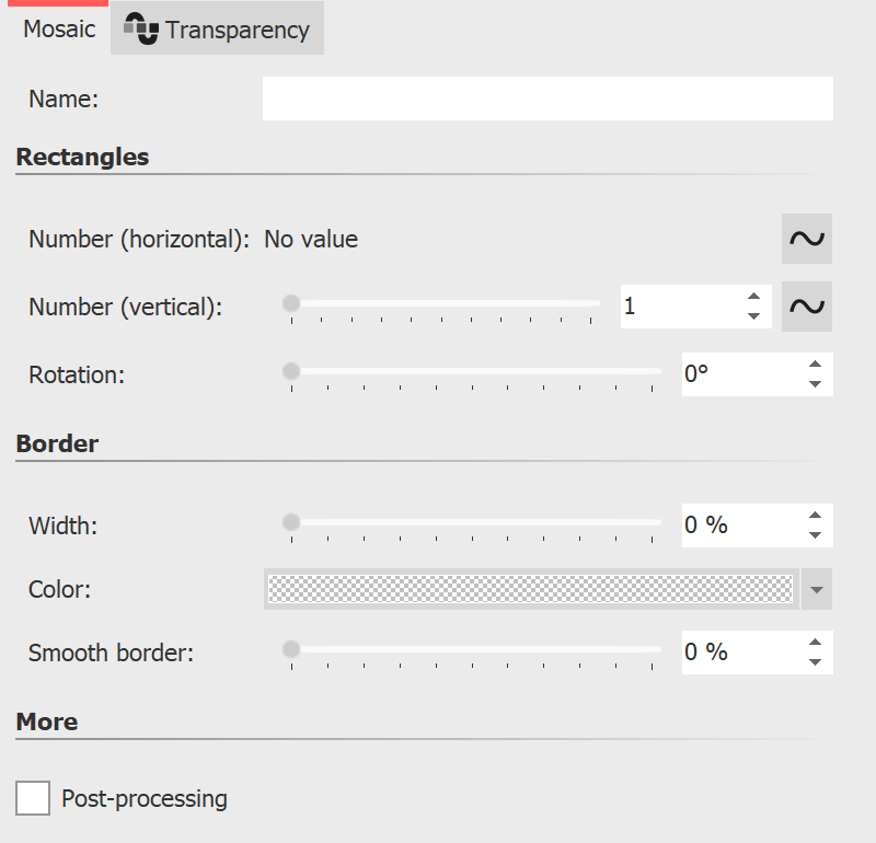 Mosaic settings