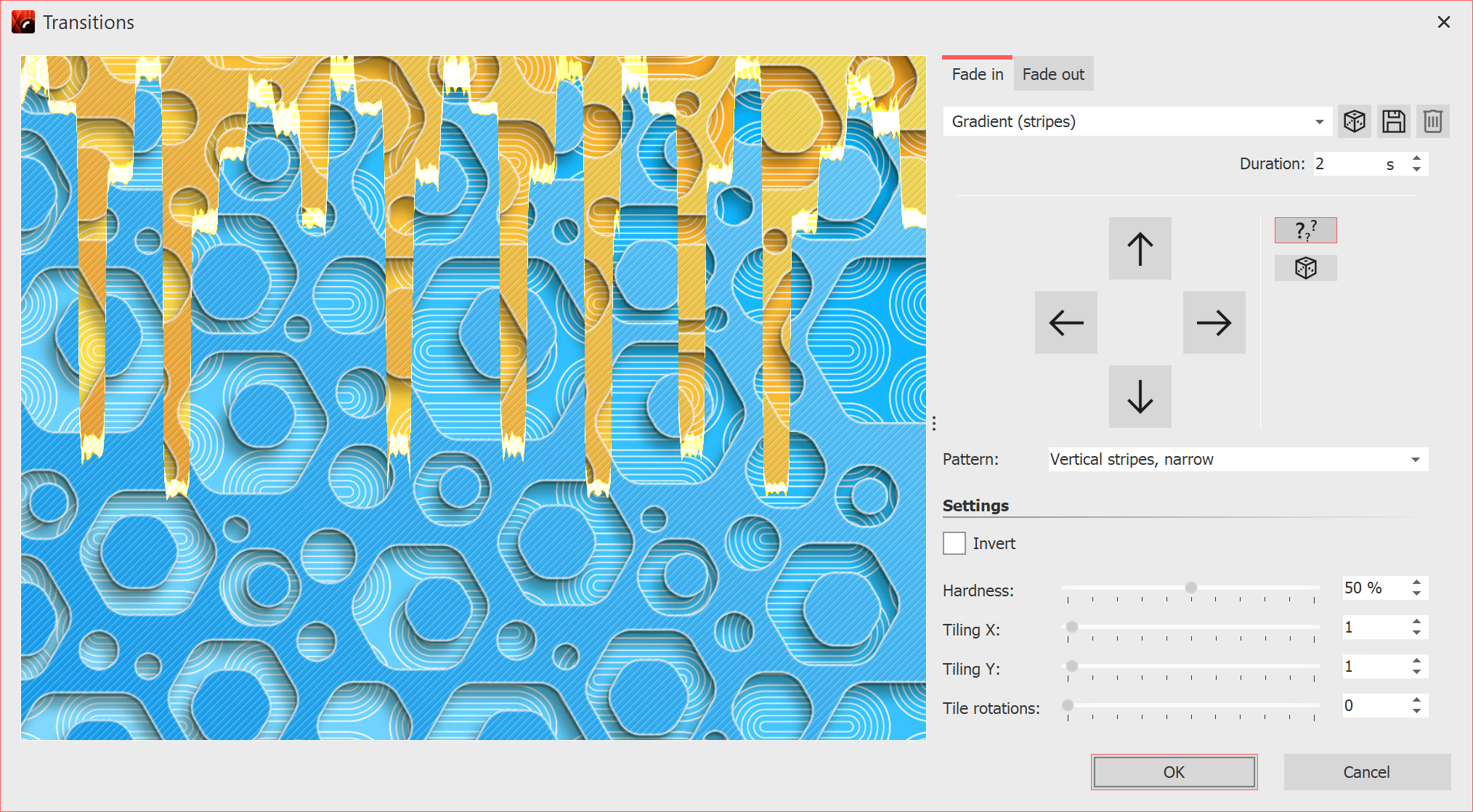 Customizing a transition