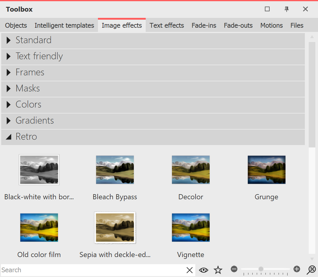 Image effects in the Toolbox