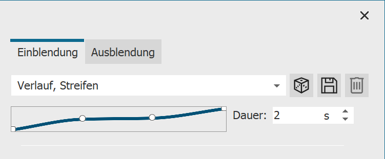 Kurve für Überblendungen (Stages)