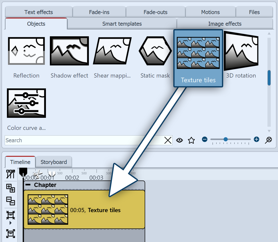 Inserting texture tiles