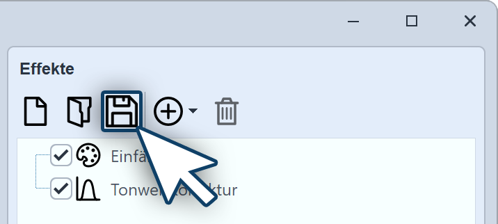 Effekt speichern