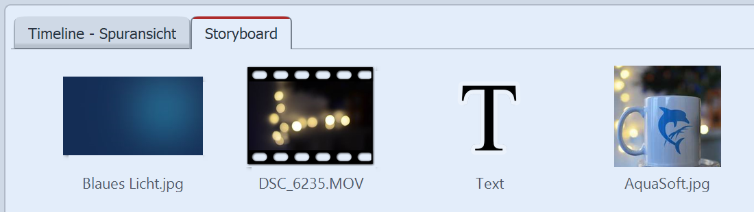 Storyboard-Ansicht in der Timeline