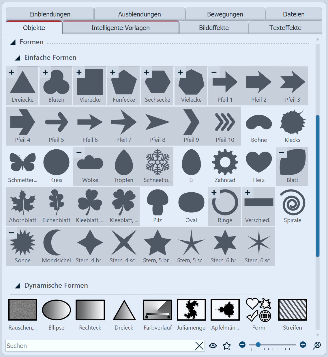 Formen in der Toolbox