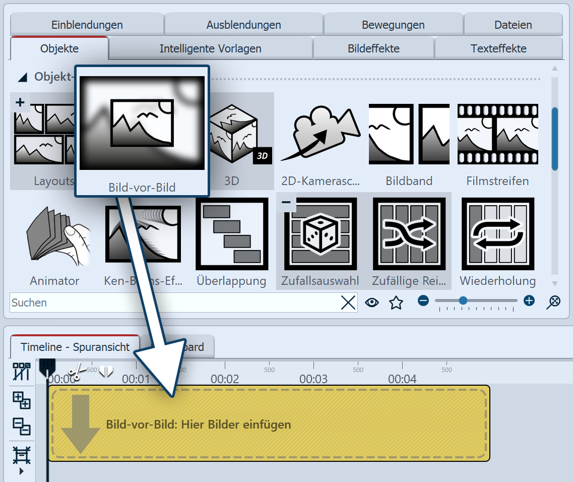 Bild-vor-Bild-Effekt einfügen