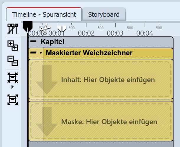 Effekt-Bereiche in der Timeline