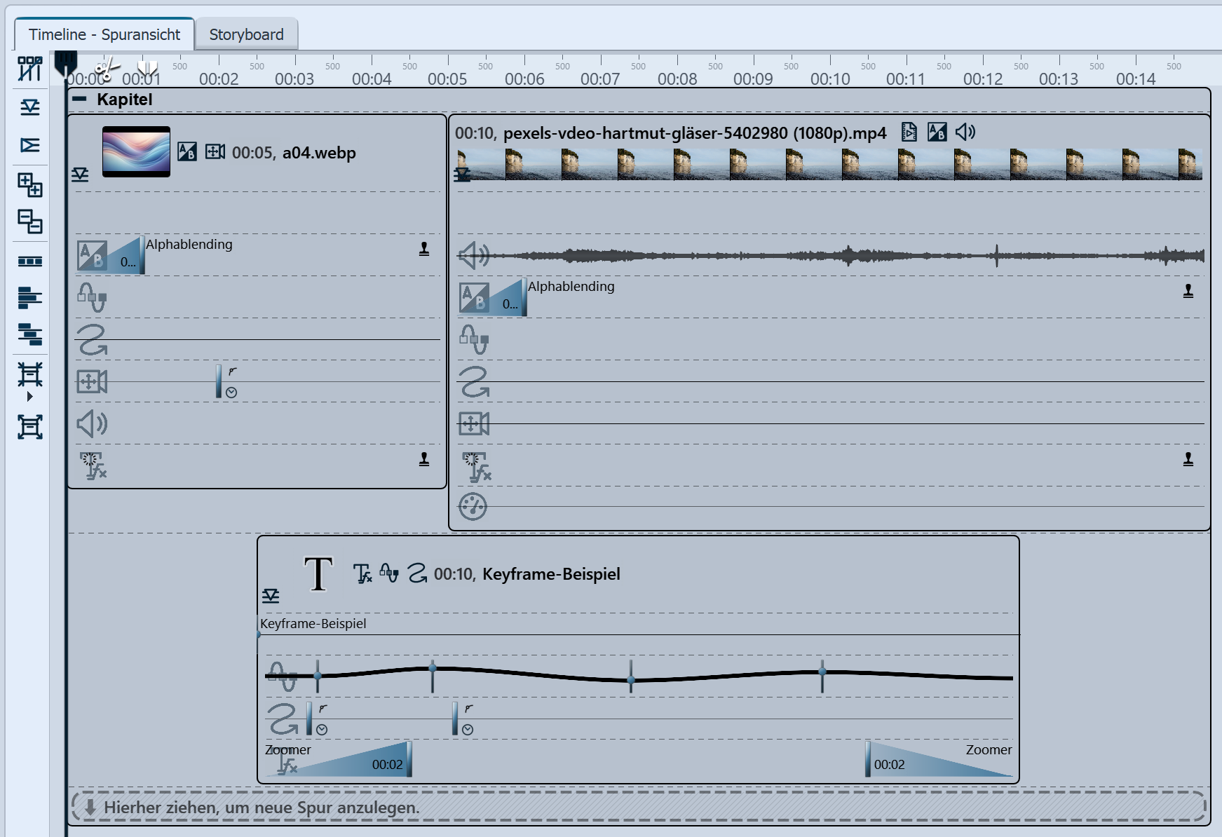 Timeline mit Keyframes