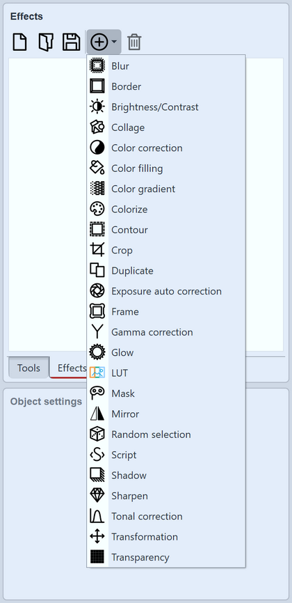 Effect menu