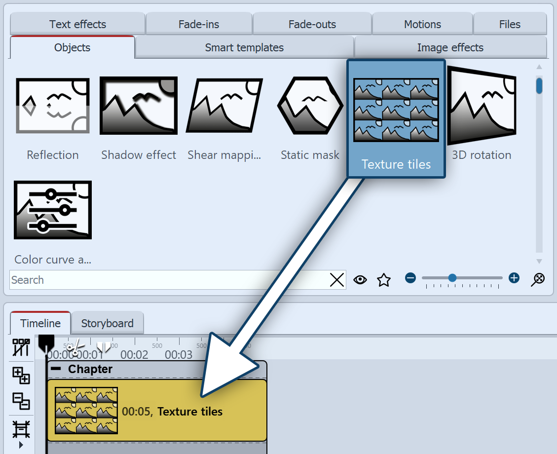 Inserting texture tiles