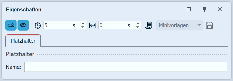 Eigenschaften für Platzhalter-Objekt