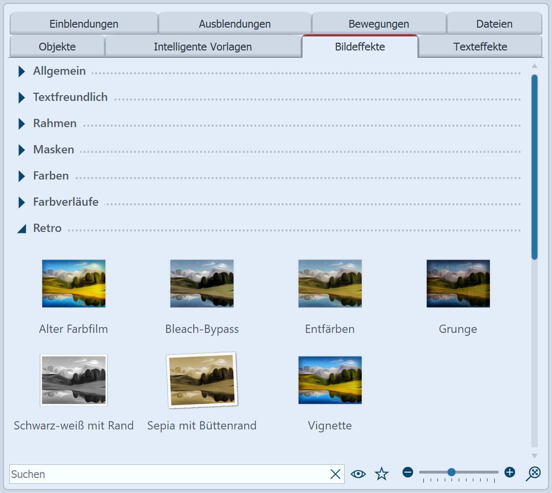 Bildeffekte in der Toolbox