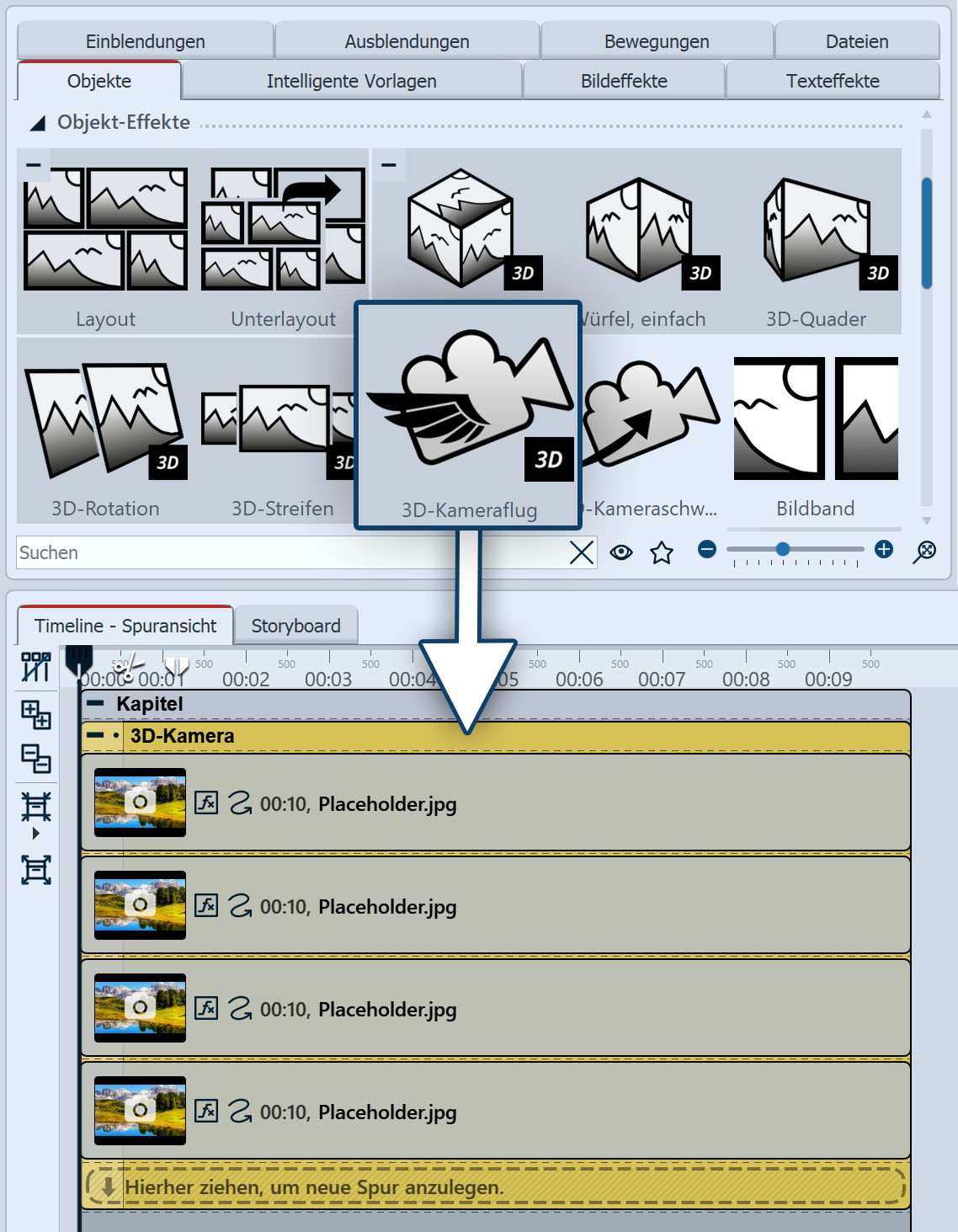 3D-Kameraflug einfügen