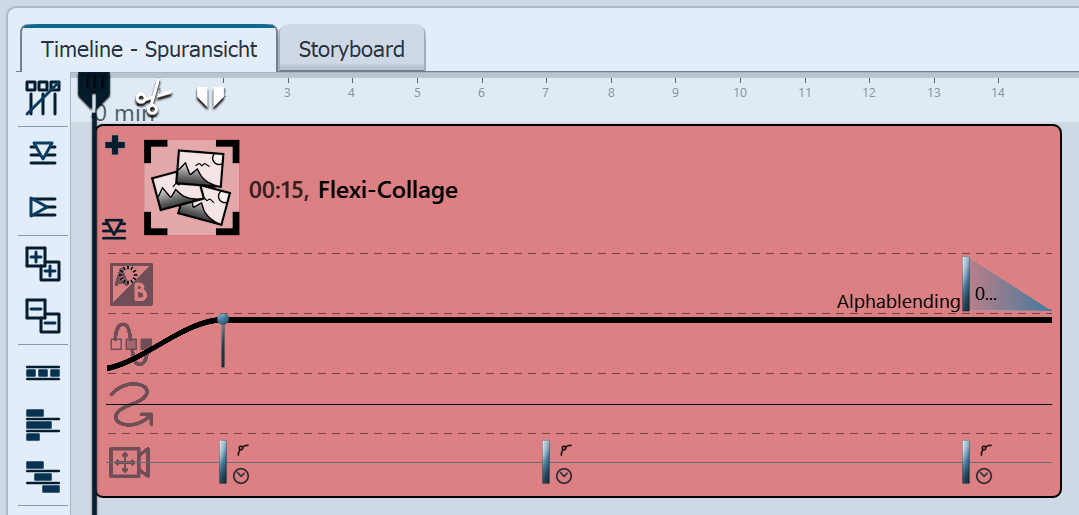 Keyframespur in der Timeline