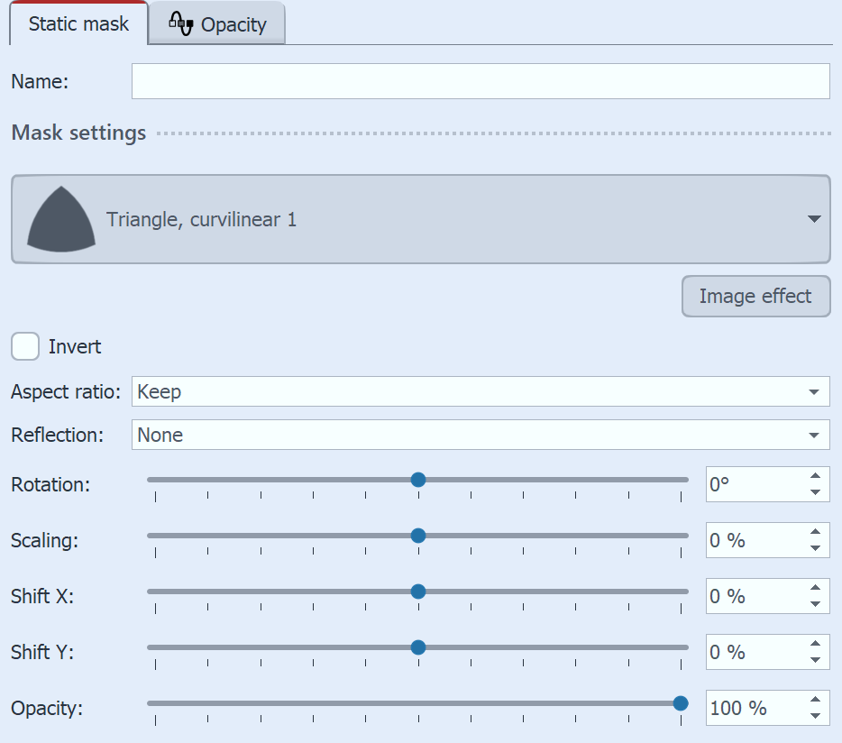 Static mask settings