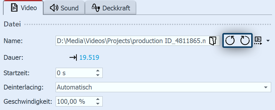 Video in Eigenschaften drehen