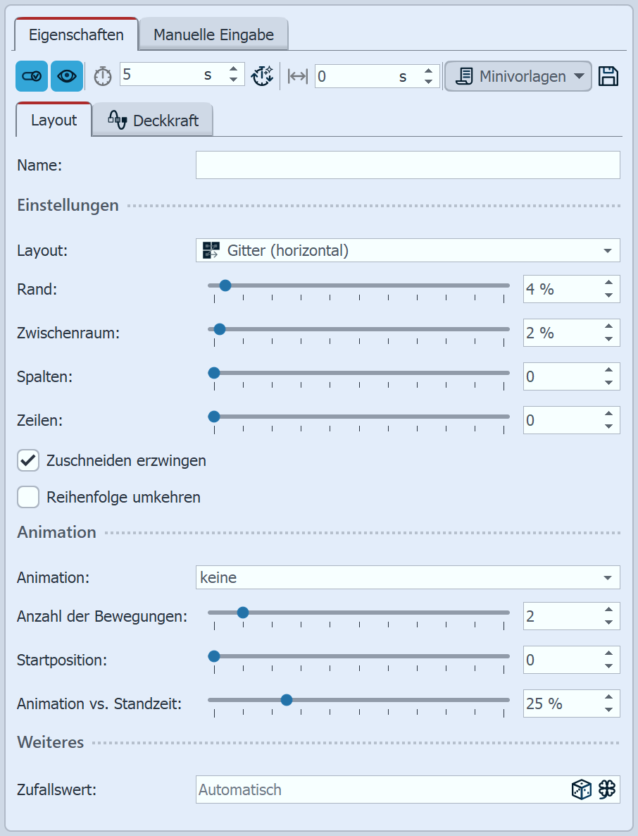 Eigenschaften des Layout-Effektes