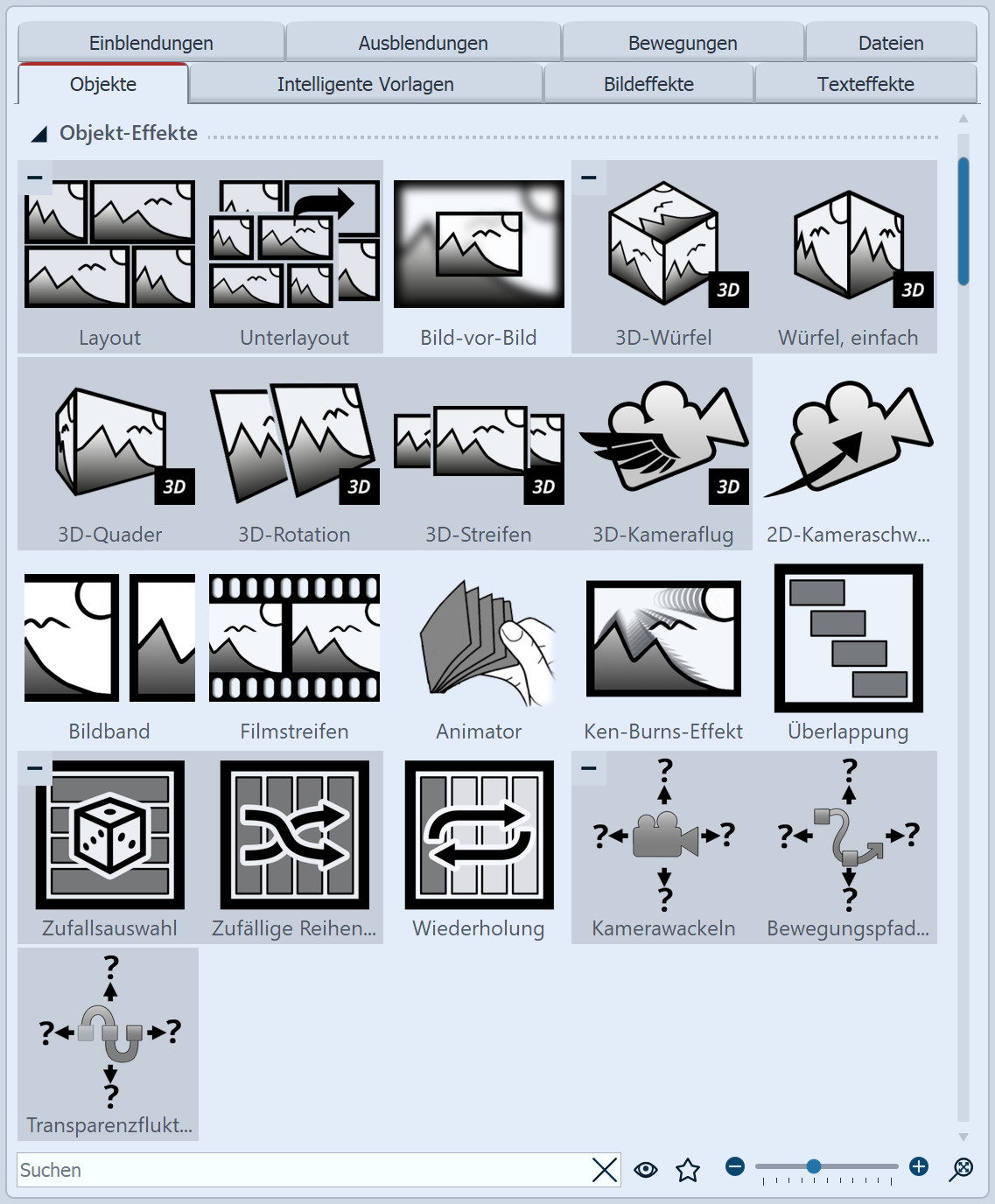 Die Objekt-Effekte in der Toolbox