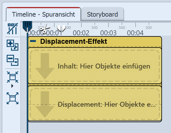 Displacement-Effekt in der Timeline