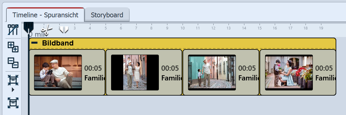 Gefüllter Bildband in der Timeline