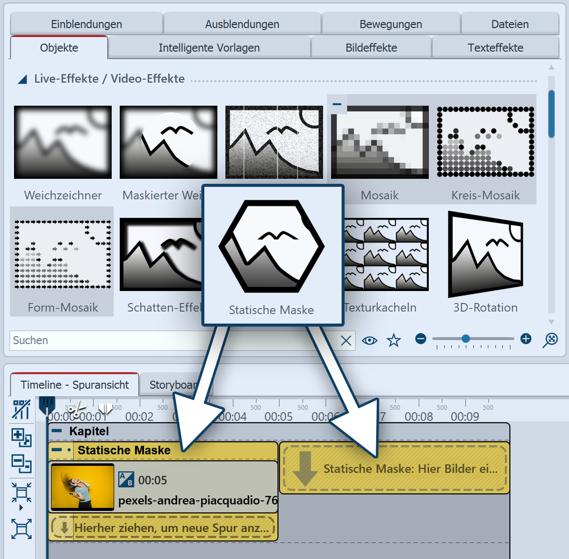 Statische Maske in der Timeline