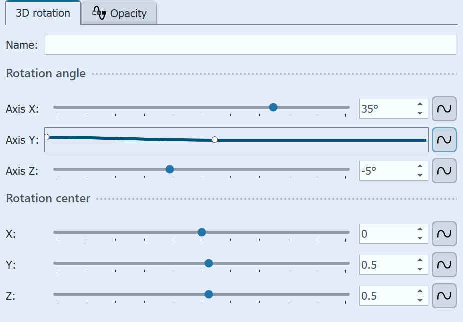 Settings for 3D Rotation with a curve