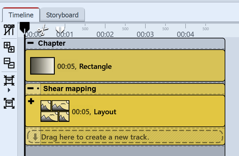 Collapsed Layout effect in the Shear mapping effect