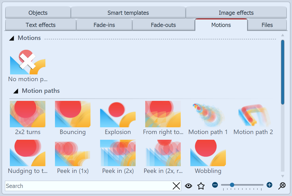 Motion path in the Toolbox