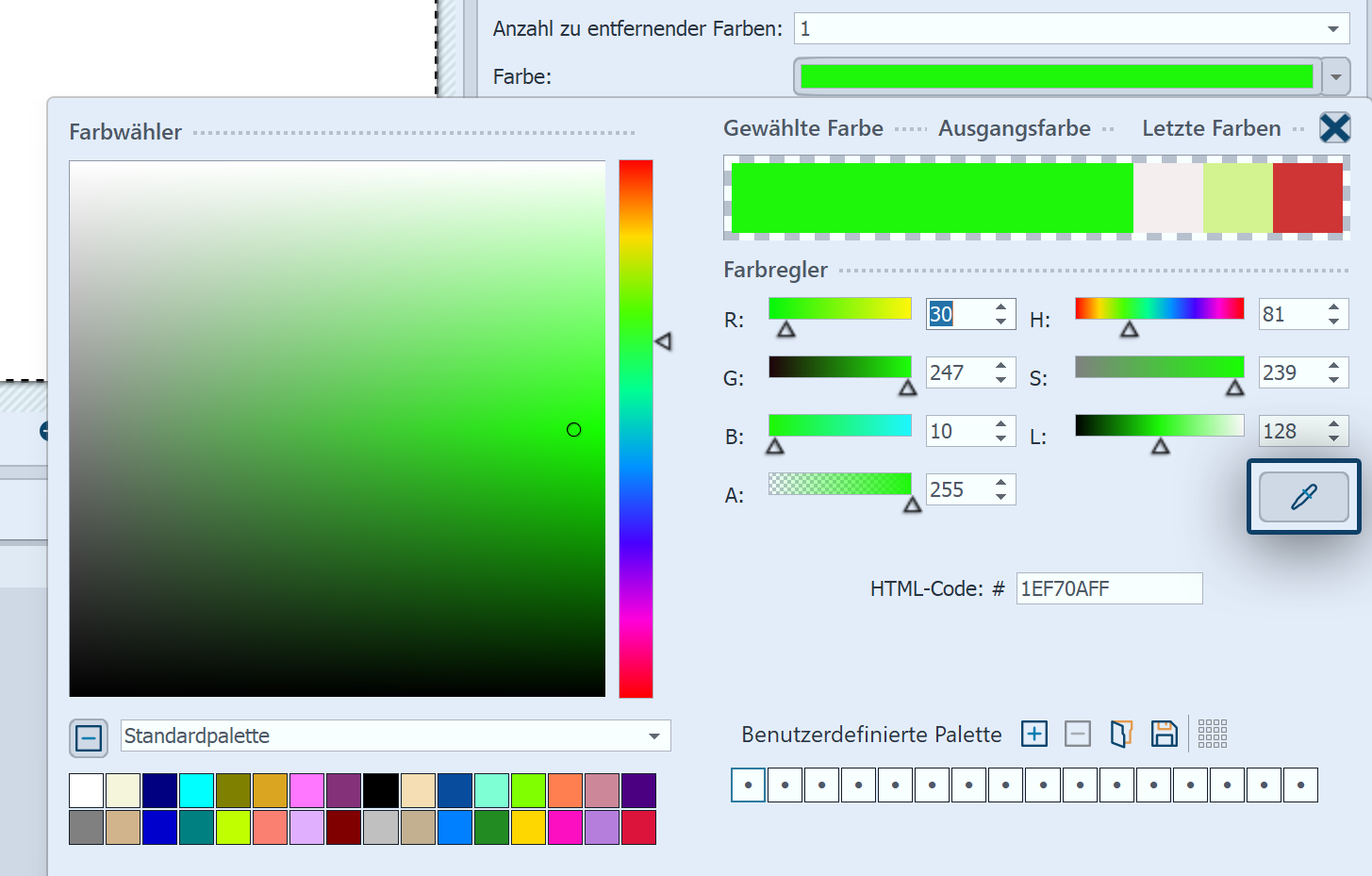 Farbe für Color-Key wählen