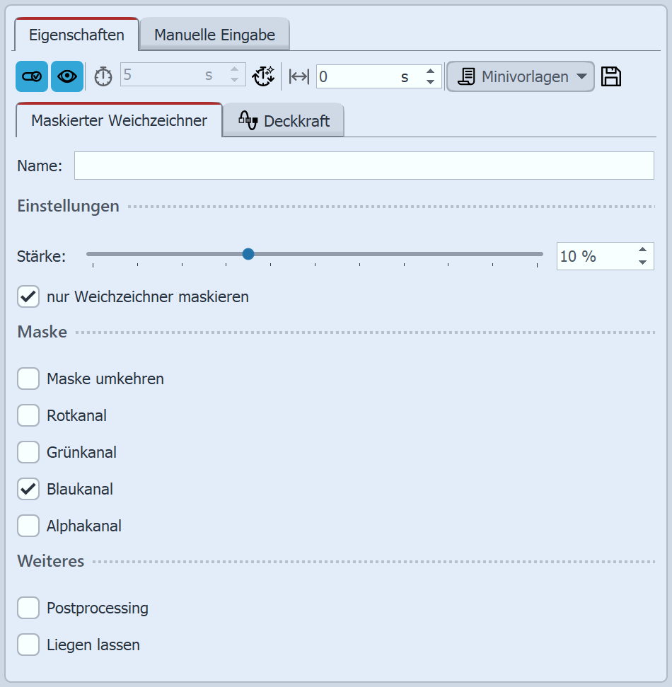 Einstellungen für den Maskierten Weichzeichner
