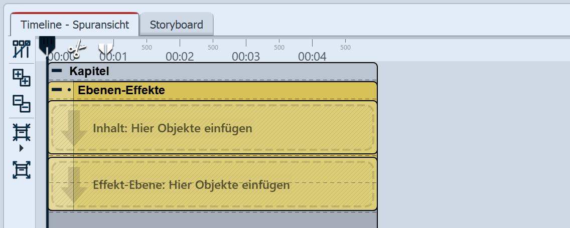 Leerer Ebeneneffekt in der Timeline