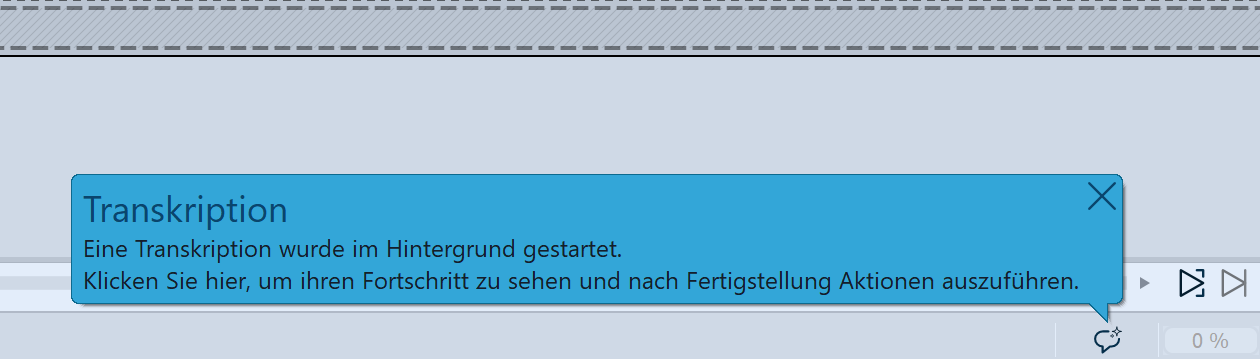 Transkriptionssymbol an der Timeline