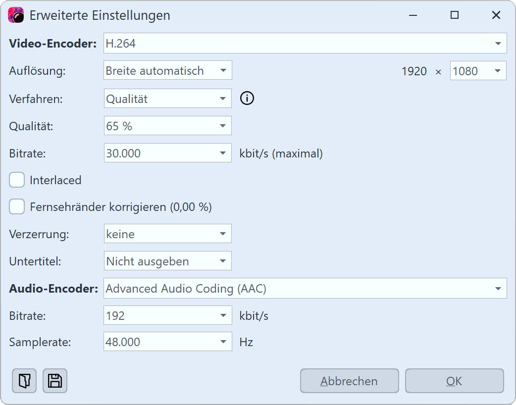 Erweiterte Einstellungen