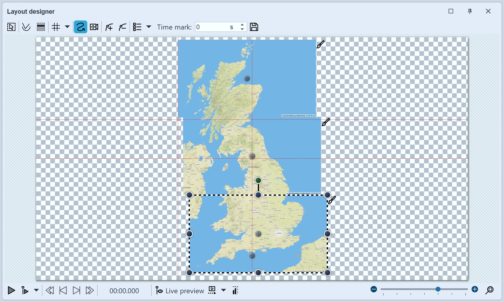 Map sections are joined together