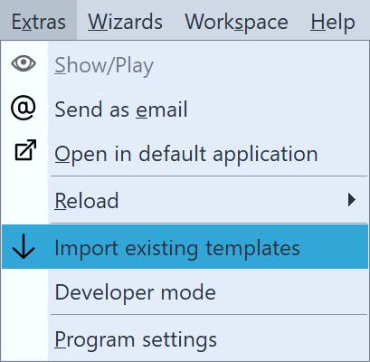 Import templates