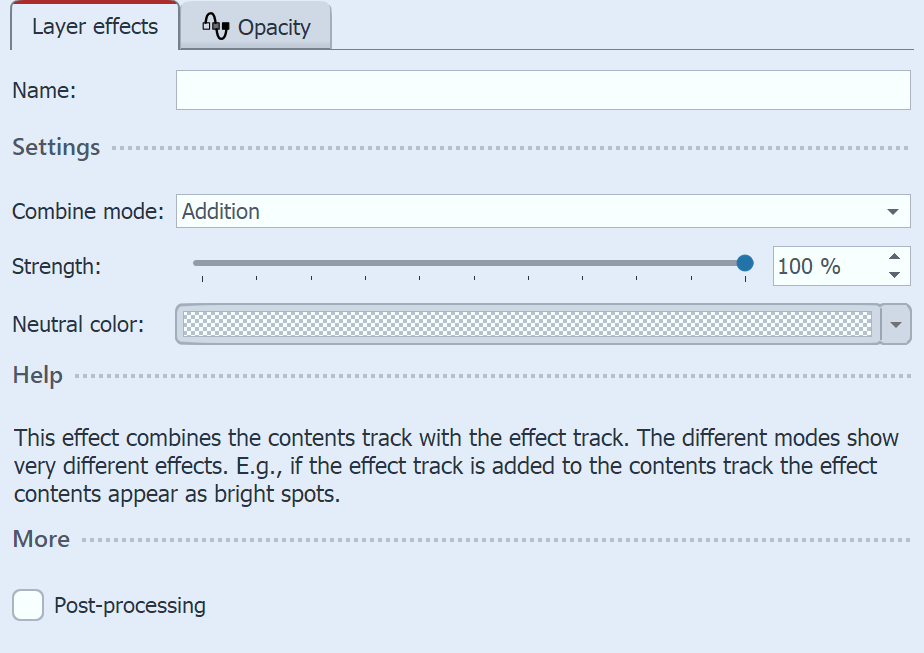 Settings for Layers effects