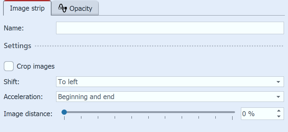 Settings for the Image strip