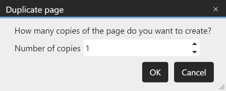 Set number of new pages when duplicating
